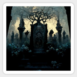 overgrown grave Sticker